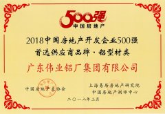 2018中國(guó)房地產(chǎn)開發(fā)企業(yè)500強(qiáng)首選供應(yīng)商品牌